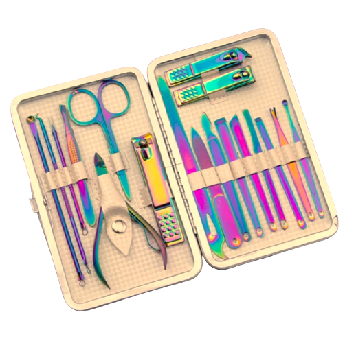 Få Profesjonell Manikyr hjemme med Vårt Manikyrsett med 18 Rustfrie Deler